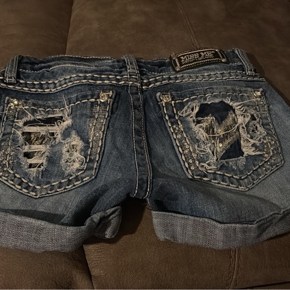 Miss Me Dark Blue Jean Shorts - Picture 2 of 2